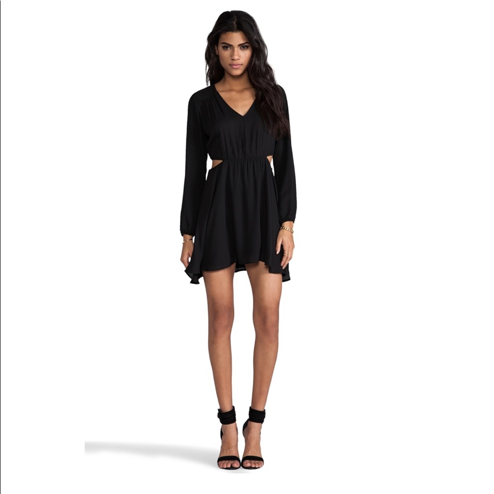 Donna Mizani Cut Out Flounce Dress
